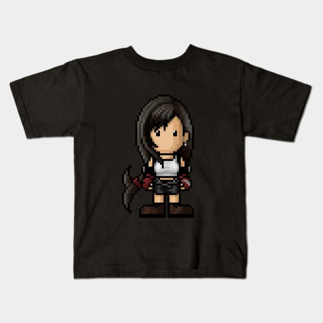 FF7 Tifa Kids T-Shirt by PixelKnight